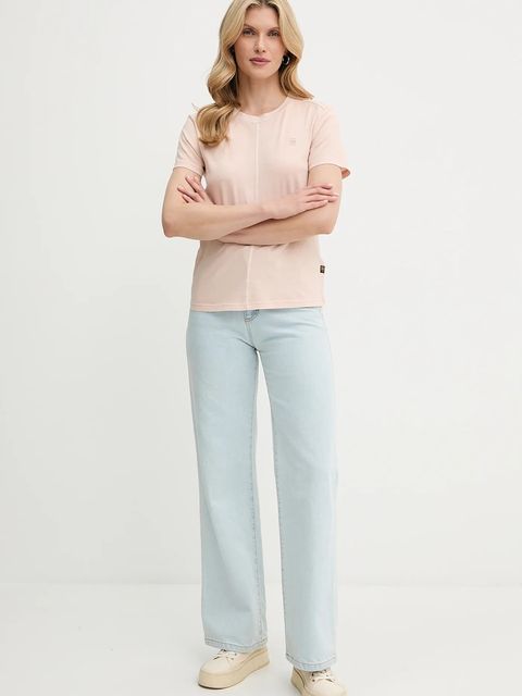 G-Star Raw t-shirt bawełniany damski kolor beżowy D24499-B059