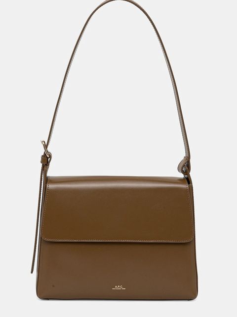 A.P.C. torebka skórzana sac virginie flap kolor brązowy PXBRU.F61924 - zdjęcie produktu nr 1