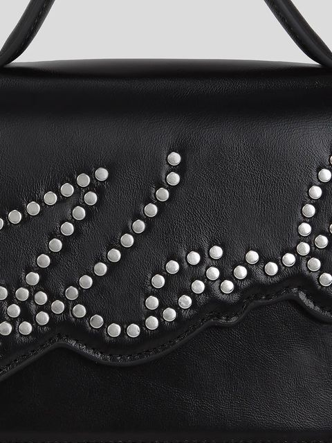 Karl Lagerfeld torebka skórzana K/SIGNATURE kolor czarny A3W30044 - zdjęcie produktu nr 2