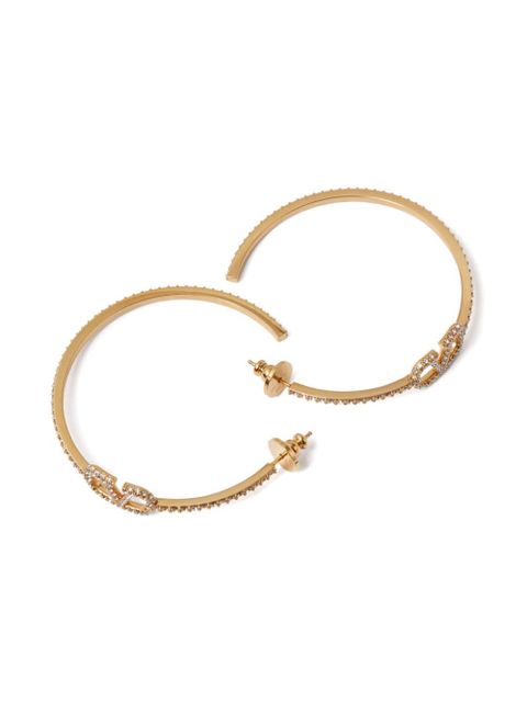 Valentino Garavani VLogo Signature crystal hoop earrings - Gold
