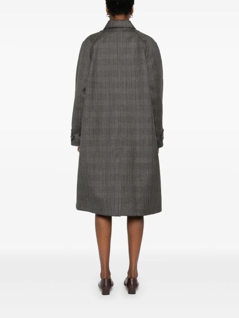 The Row wool-silk check coat - Black