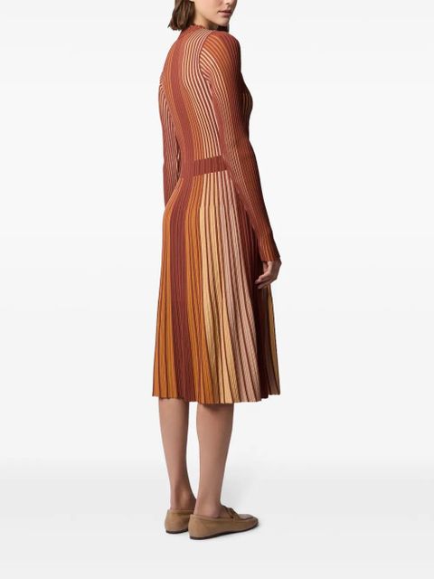 Tod's striped knitted dress - Orange
