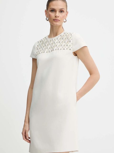 Luisa Spagnoli sukienka kolor beżowy mini prosta 542412 - zdjęcie produktu nr 1