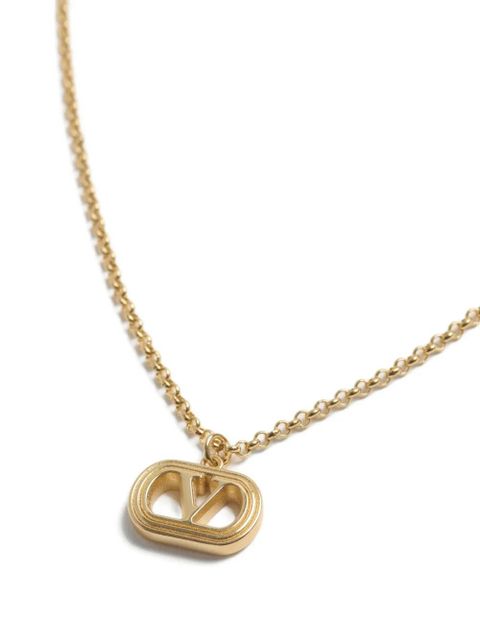 Valentino Garavani Ovalette logo-pendant necklace - Gold