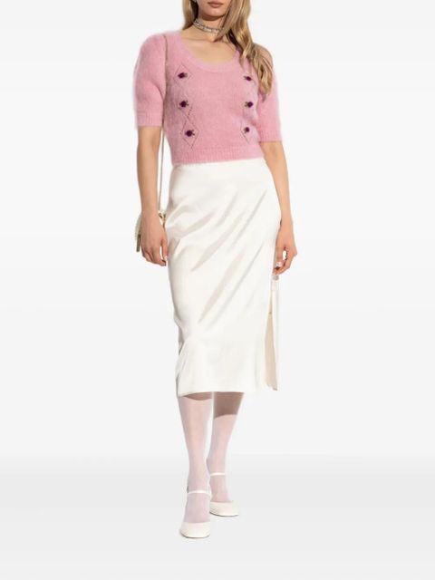 Alessandra Rich rose-embellished short-sleeved T-shirt - Pink - zdjęcie produktu nr 2