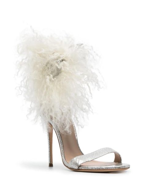 Casadei Aria 110mm metallic leather sandals - Silver