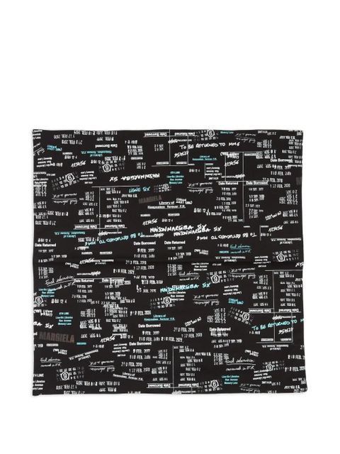 MM6 Maison Margiela Numbers-print scarf - Black - zdjęcie produktu nr 1