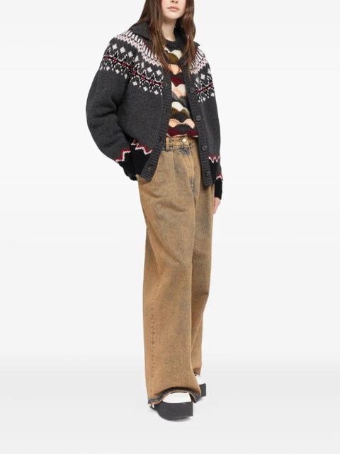 Alanui Sweet Winter fair-isle cardigan - Grey