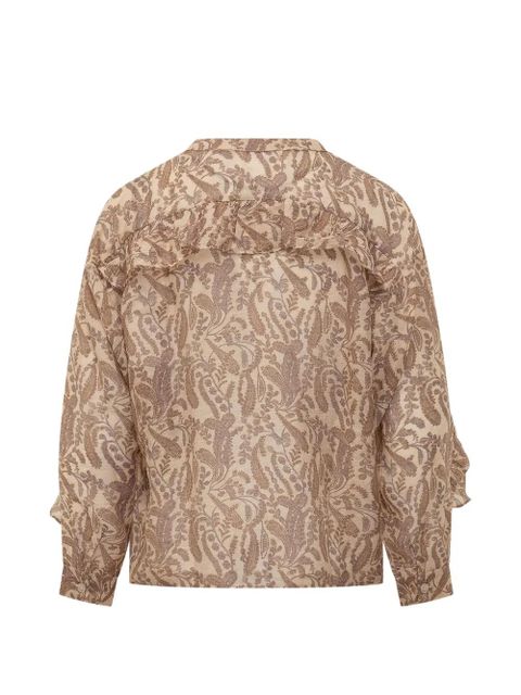 Ba&Sh Tunella ruffled paisley shirt - Neutrals - zdjęcie produktu nr 1
