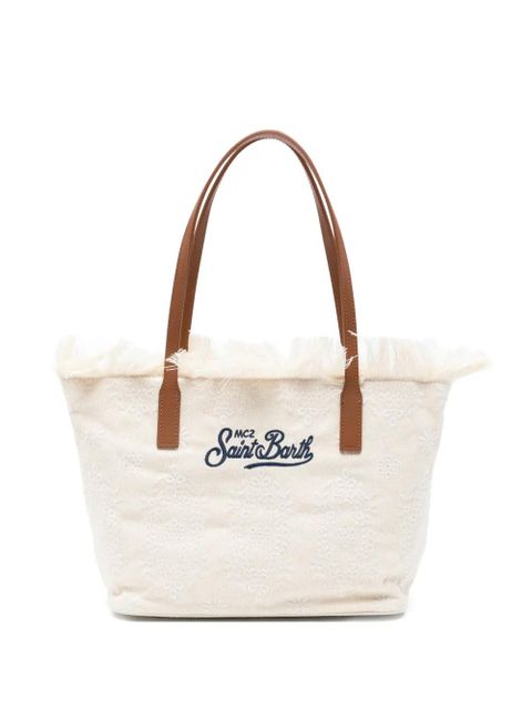 MC2 Saint Barth mid City fringed floral shoulder bag - Neutrals - zdjęcie produktu nr 1
