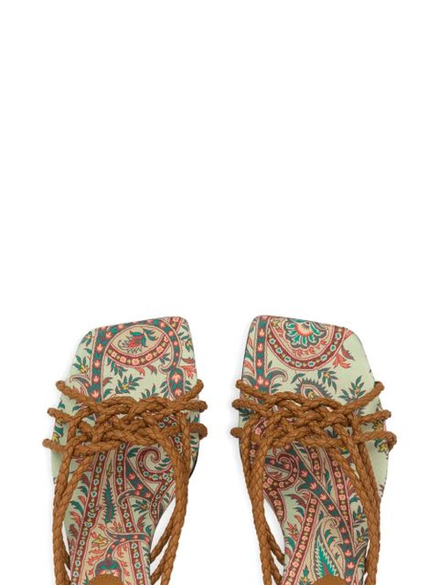 ETRO 45mm woven kitten-heeled sandals - Brown