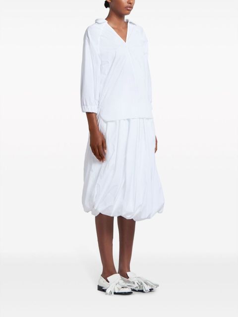 Marni V-neck cotton blouse - White