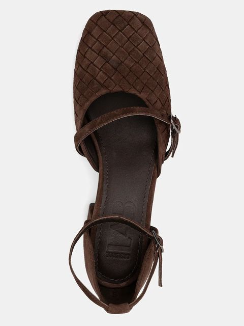 Answear.LAB czółenka zamszowe kolor brązowy