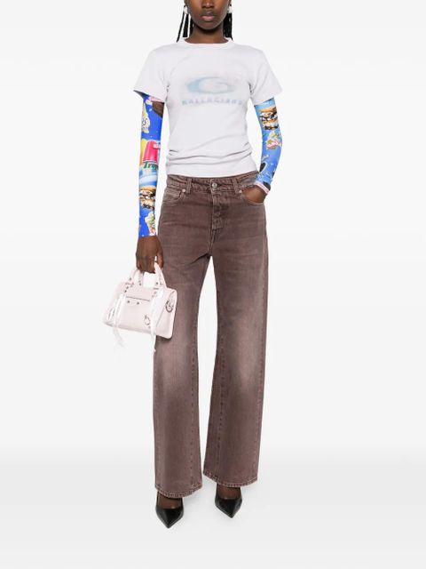 Balenciaga logo-detail long-sleeve top - Grey - zdjęcie produktu nr 2