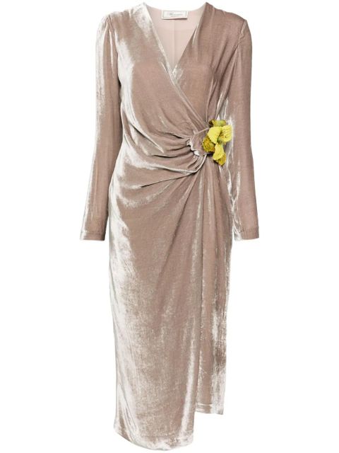 Blumarine velvet midi dress - Grey - zdjęcie produktu nr 1