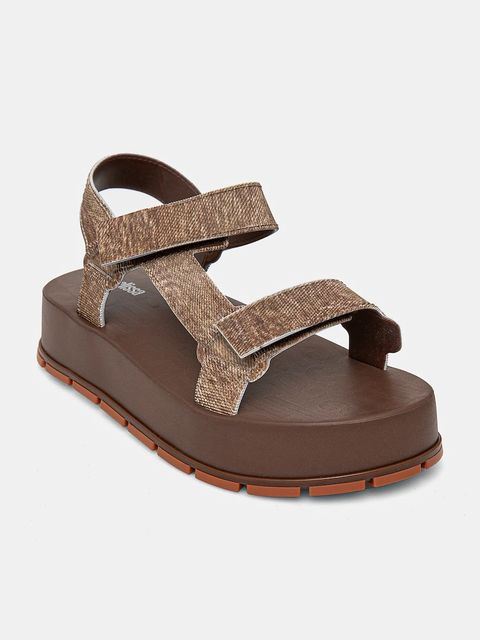 Melissa sandały FLOWING PLATFORM DENIM damskie kolor brązowy na platformie M 36132 - zdjęcie produktu nr 1