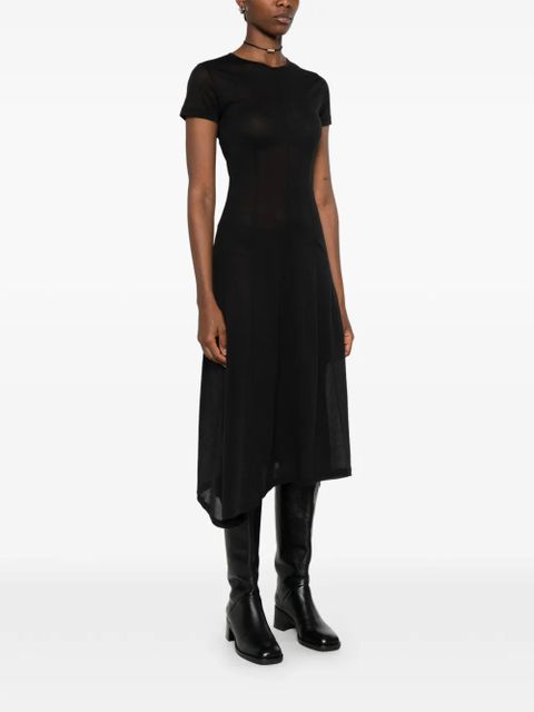OUR LEGACY Ragged short-sleeves midi dress - Black
