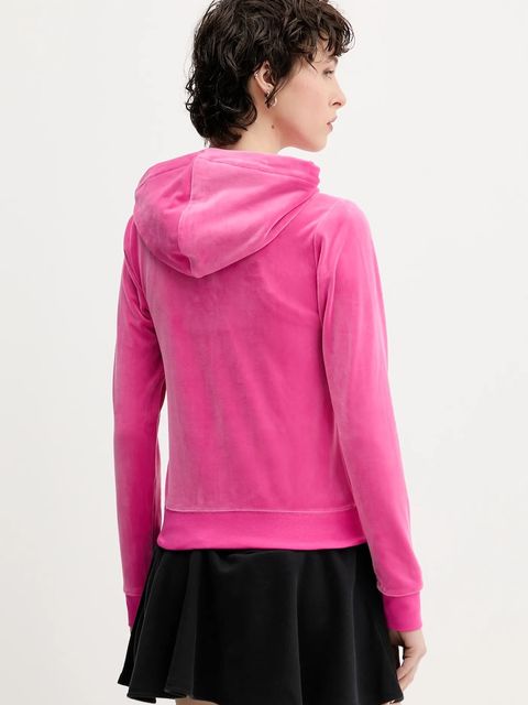 Juicy Couture bluza damska kolor różowy z kapturem gładka JCAP176 - zdjęcie produktu nr 2