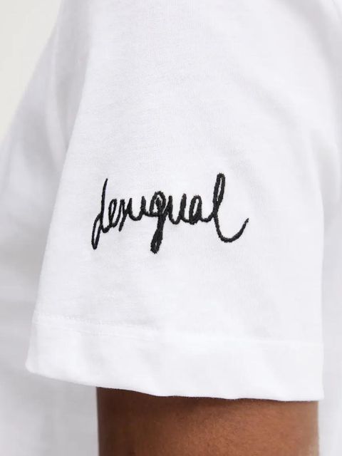 Desigual t-shirt bawełniany MICKEY MOUSE damski kolor biały 25SWTKAI