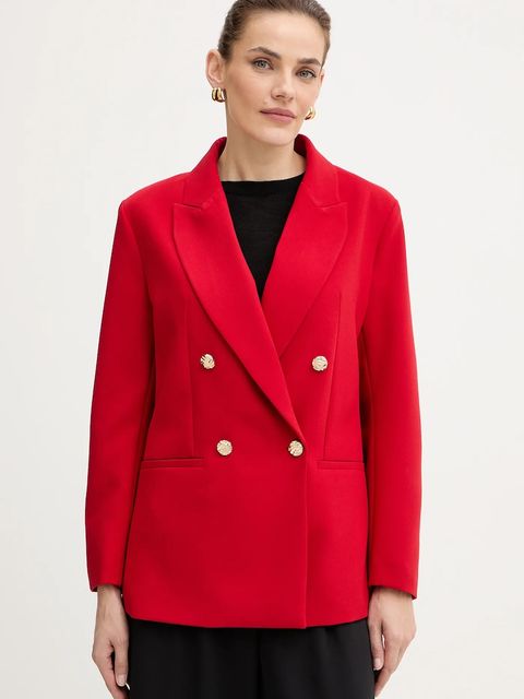 Morgan marynarka kolor czerwony dwurzędowa gładka VRED.F - zdjęcie produktu nr 1