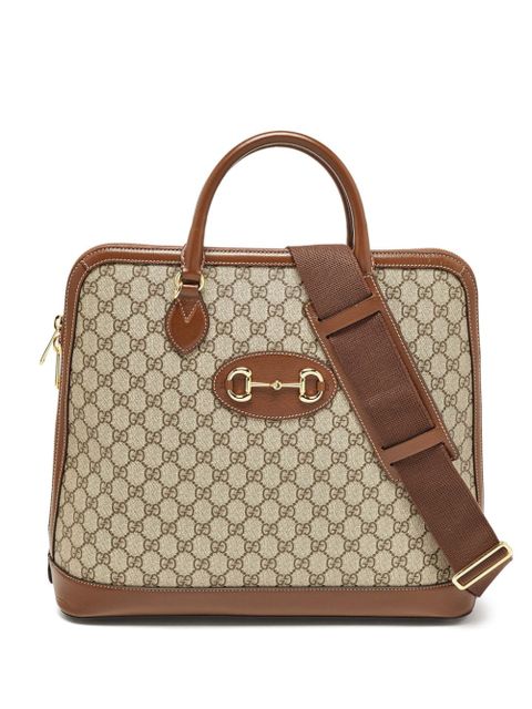 Gucci Pre-Owned GG Supreme Canvas Horsebit 1955 two-way handbag - Neutrals - zdjęcie produktu nr 1