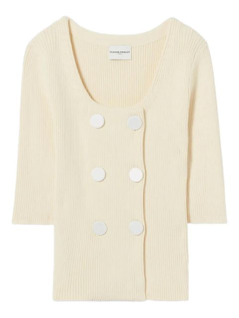 Claudie Pierlot button ribbed cardigan - Neutrals - zdjęcie produktu nr 1
