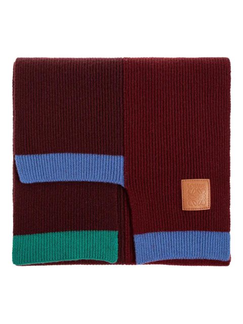 LOEWE ribbed asymmetric scarf - Red - zdjęcie produktu nr 1