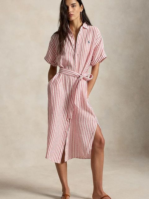 Polo Ralph Lauren sukienka koszulowa lniana - zdjęcie produktu nr 1