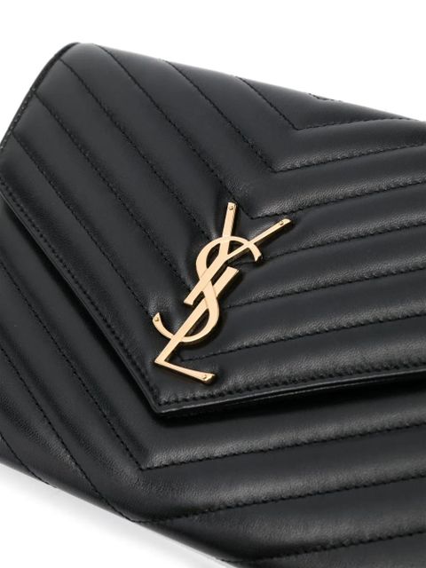 Saint Laurent Cassandre matelassé leather clutch bag - Black