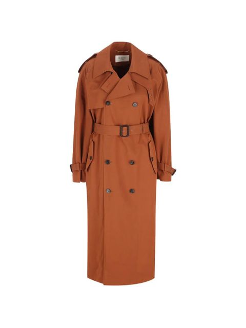 Saint Laurent belted double-breasted coat - Orange - zdjęcie produktu nr 1