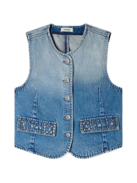 SANDRO denim vest - Blue - zdjęcie produktu nr 1