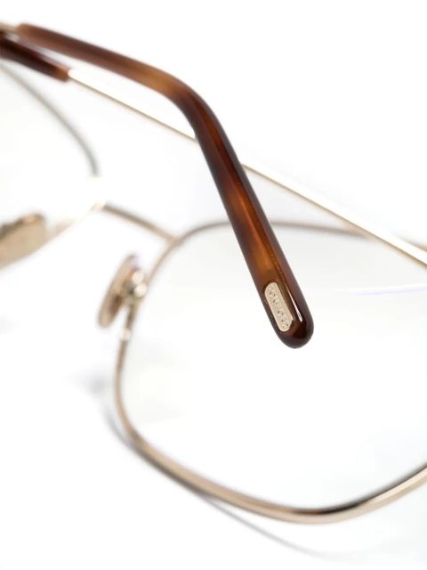 TOM FORD Eyewear two-tone butterfly-frame glasses - Gold