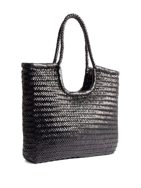 DRAGON DIFFUSION NS Diagonal Triple Jump handwoven tote bag - Black
