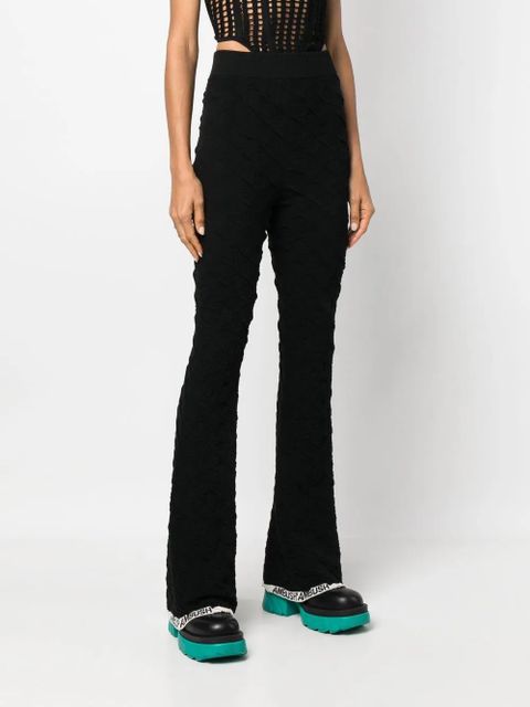 AMBUSH monogram flared trousers - Black