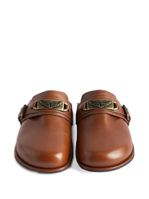 Zadig&Voltaire Angie Gourmette leather mule - Brown