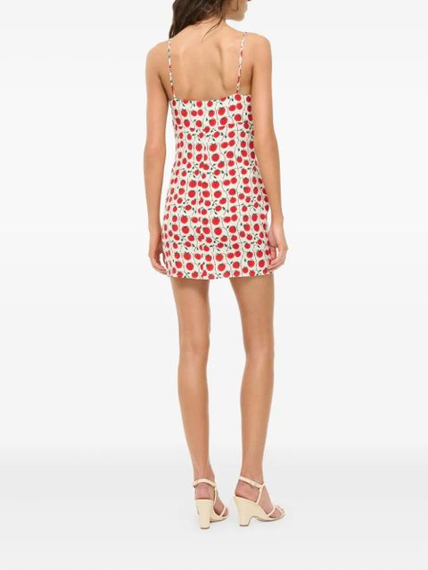 STAUD Remington tomato-print slip dress - Neutrals