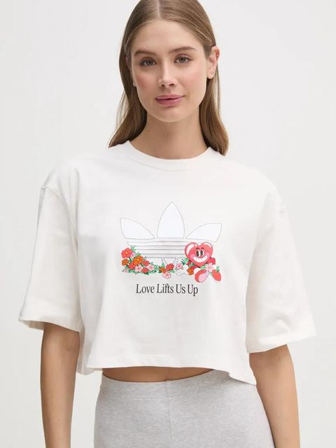 adidas Originals t-shirt Nelson damski kolor beżowy JC8334 - zdjęcie produktu nr 1