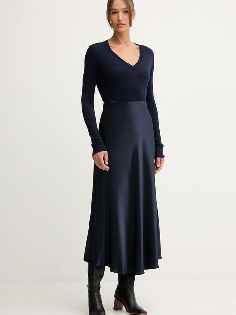 United Colors of Benetton sweter z domieszką jedwabiu damski kolor granatowy lekki 1ZRED402L - zdjęcie produktu nr 2