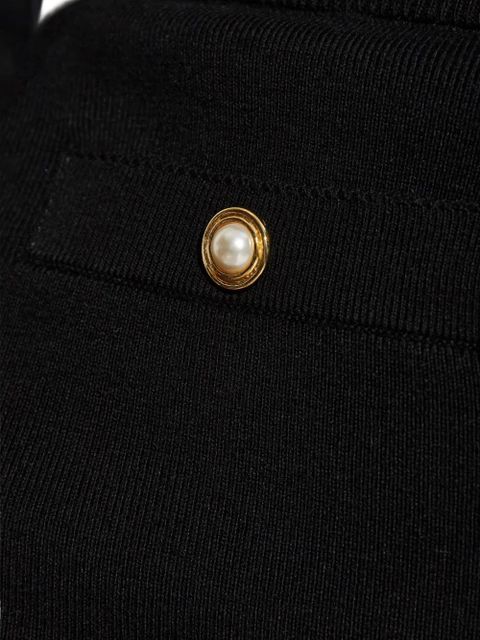 Alessandra Rich pearl-embellished ruffled skirt - Black - zdjęcie produktu nr 2