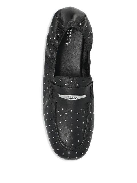 ISABEL MARANT studded leather loafers - Black