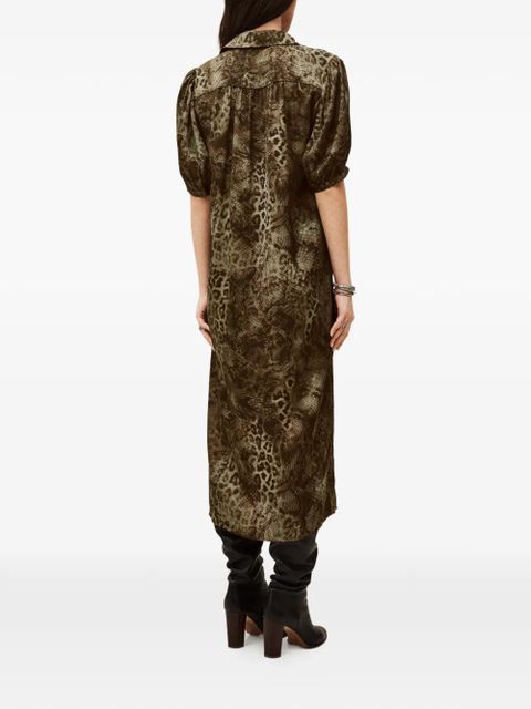 Ba&Sh Corma puff-sleeve midi dress - Brown