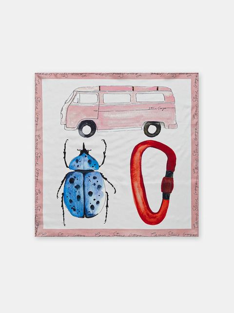 Stine Goya apaszka jedwabna 0 damska kolor biały wzorzysta SG-AW25-A010-2287 - zdjęcie produktu nr 2