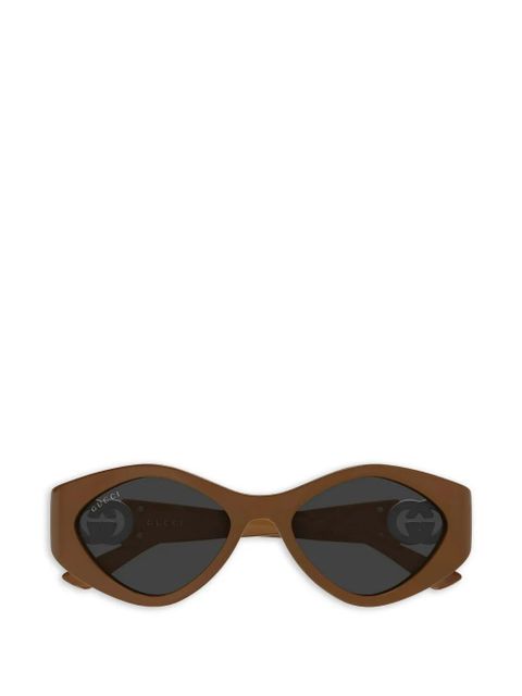 Gucci Interlocking-GG geometric-frame sunglasses - Brown - zdjęcie produktu nr 1