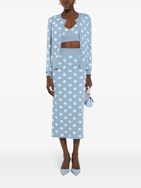 Dolce & Gabbana DNA logo-print straight skirt - Blue - zdjęcie produktu nr 2