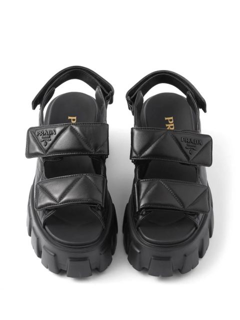 Prada Monolith quilted leather sandals - Black