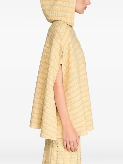 SANDRO rhinestone hooded cape - Neutrals