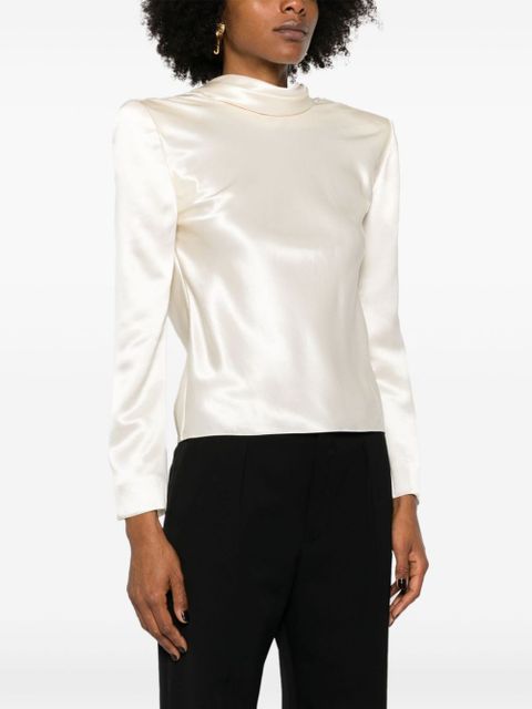 Saint Laurent cowl-back silk blouse - White