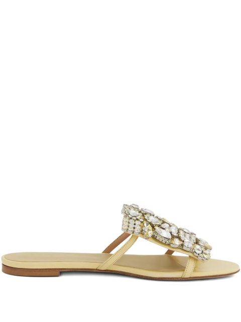 Rabanne crystal-embellished flat sandals - Neutrals - zdjęcie produktu nr 1