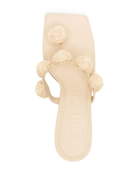 Cult Gaia Sarina raffia-appliqué sandals - Neutrals - zdjęcie produktu nr 2