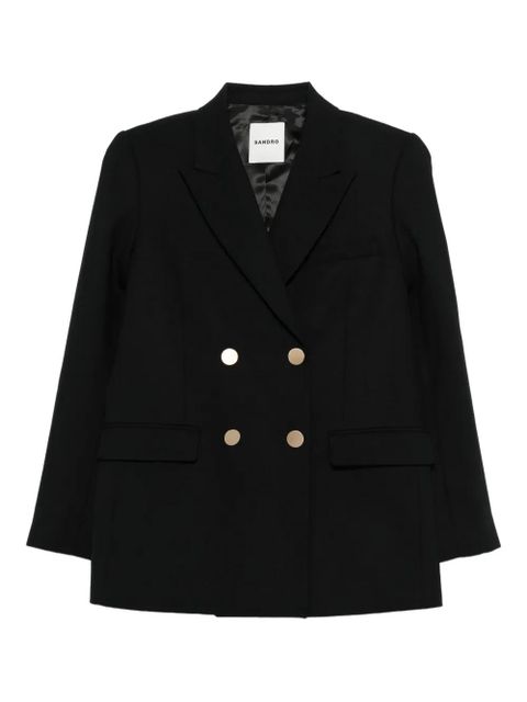 SANDRO double-breasted virgin wool blazer - Black - zdjęcie produktu nr 1